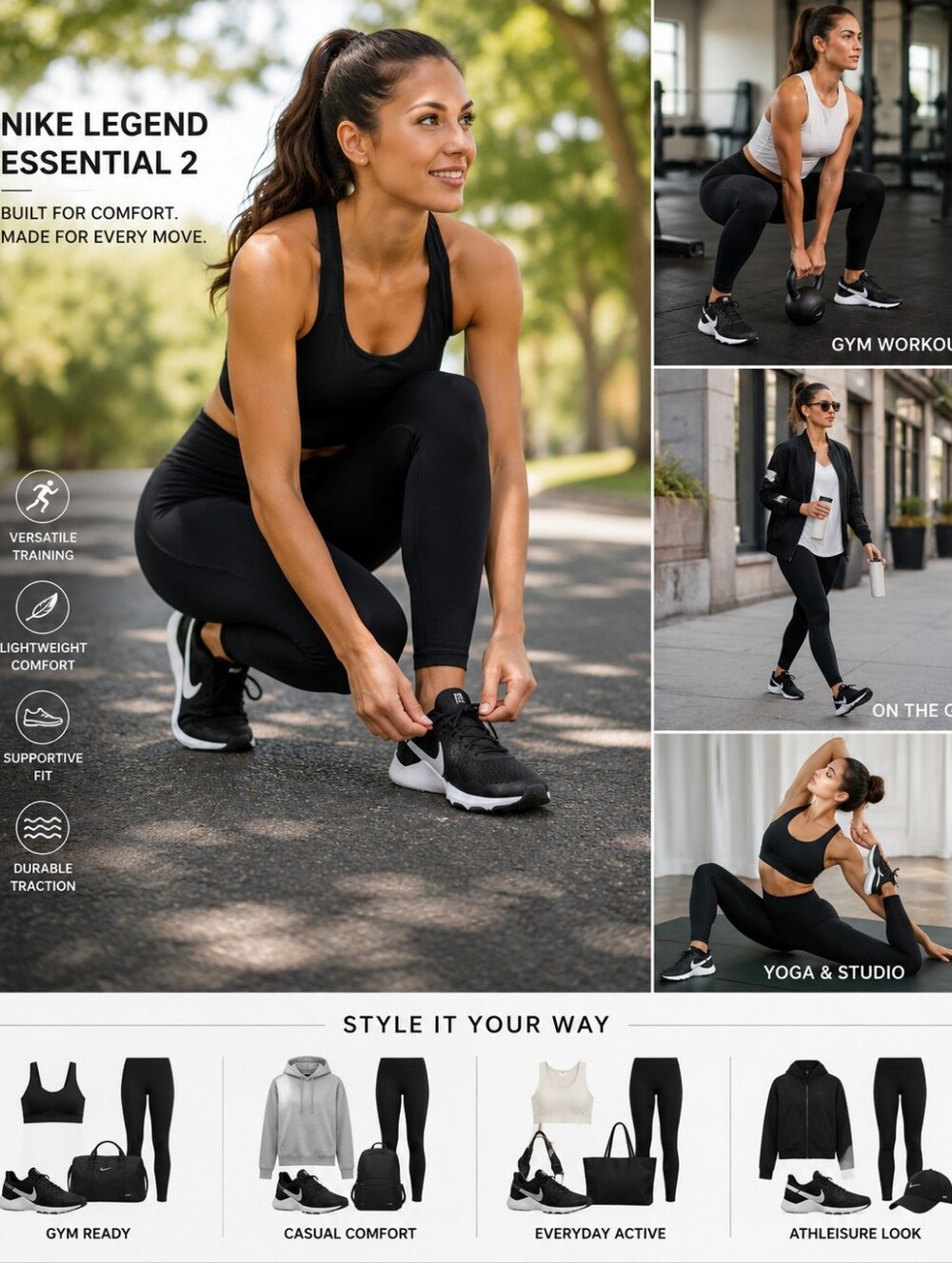 (New) Nike Legend Essential 2 Athletic Women's Training Shoes - Picture 3 of 11